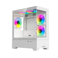 GABINETE H30 WHITE TG FAN X5 ARGB SENTEY