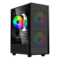 GABINETE M11 TG FANS X3 FRGB MESH BLACK LNZ
