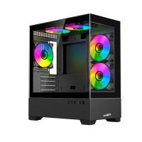 GABINETE H30 BLACK TG FAN X5 ARGB SENTEY
