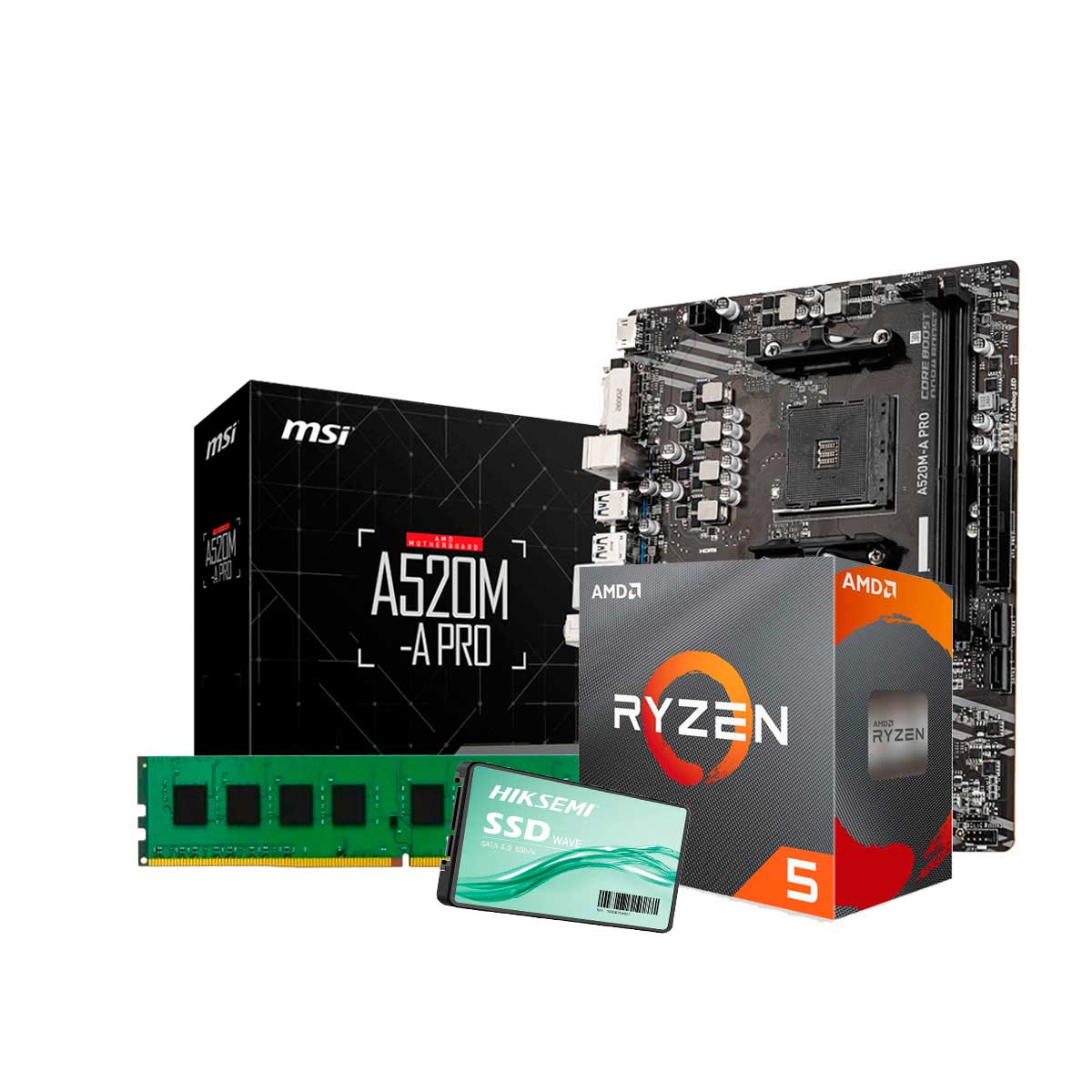 Combo Actualización AMD Ryzen 5 5600GT + A520M + 8GB RAM + SSD 240GB