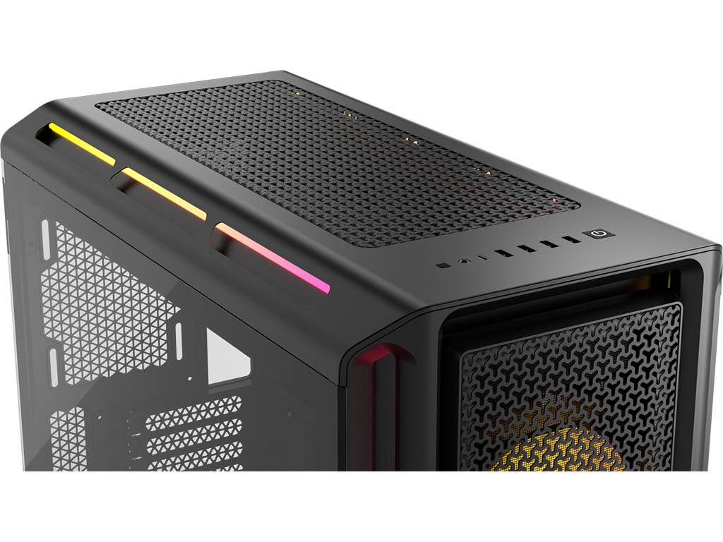 Gabinete Corsair iCUE LINK 5000T LX RGB Mid-Tower Fan x3 Black