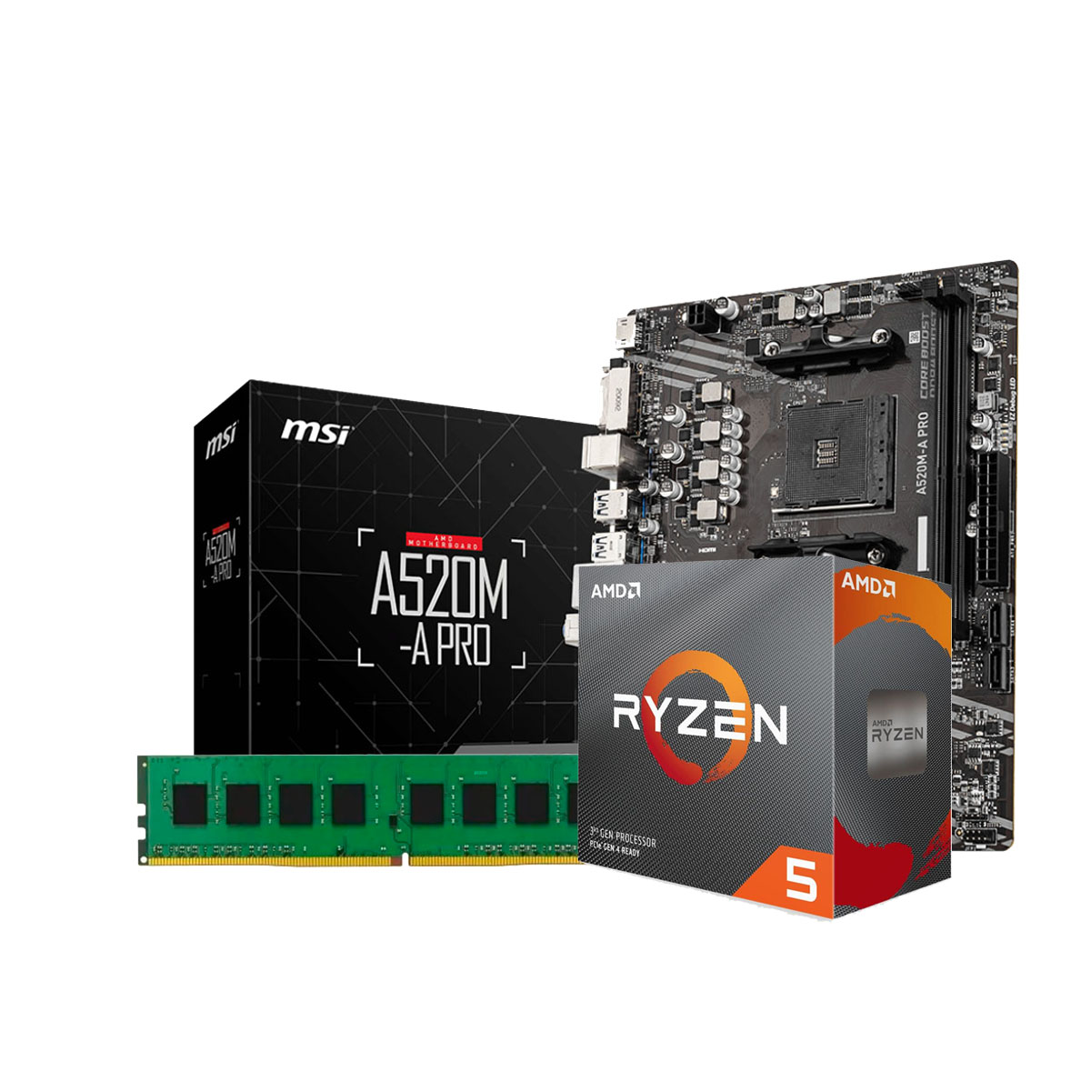 Combo Actualización AMD Ryzen 5 5600GT + A520M + 16GB RAM