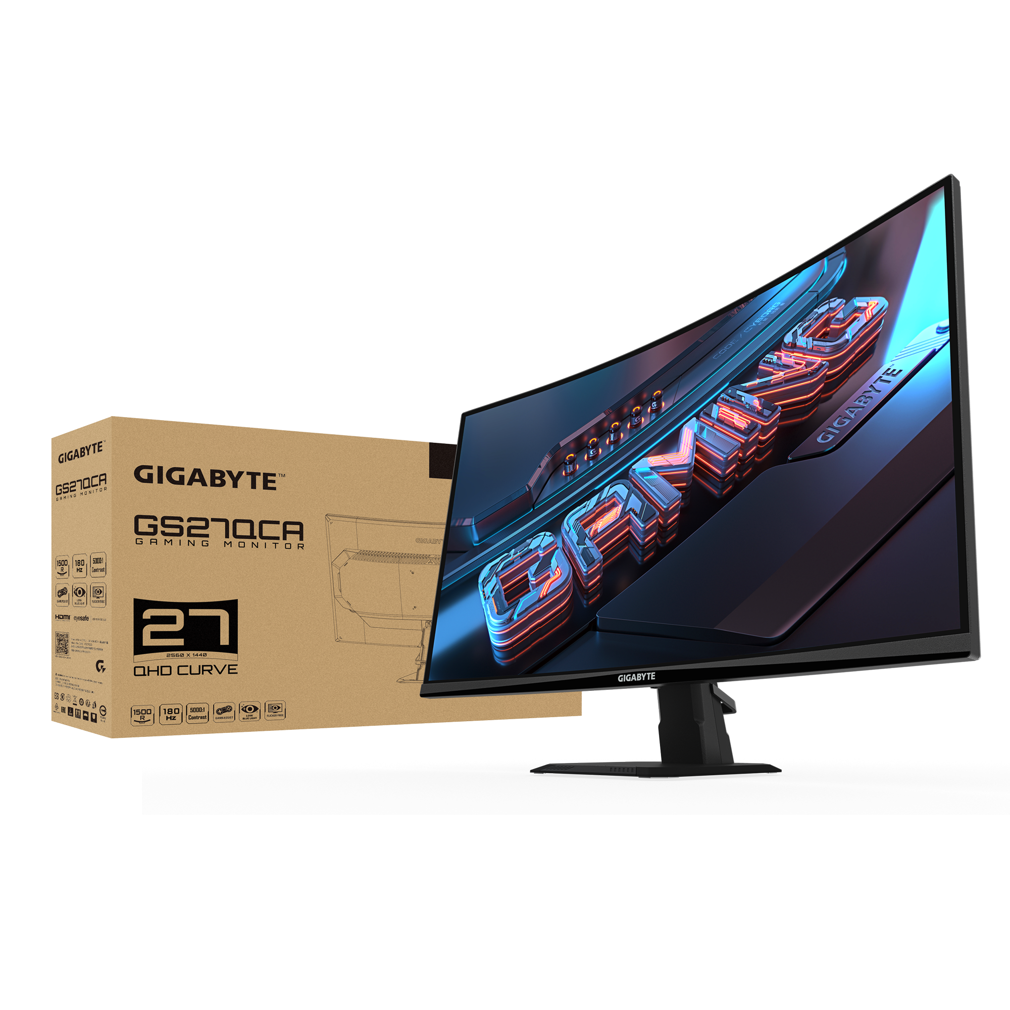 MONITOR 27 GIGABYTE CURVO GS27QCA 2K 180HZ 1MS CURVO