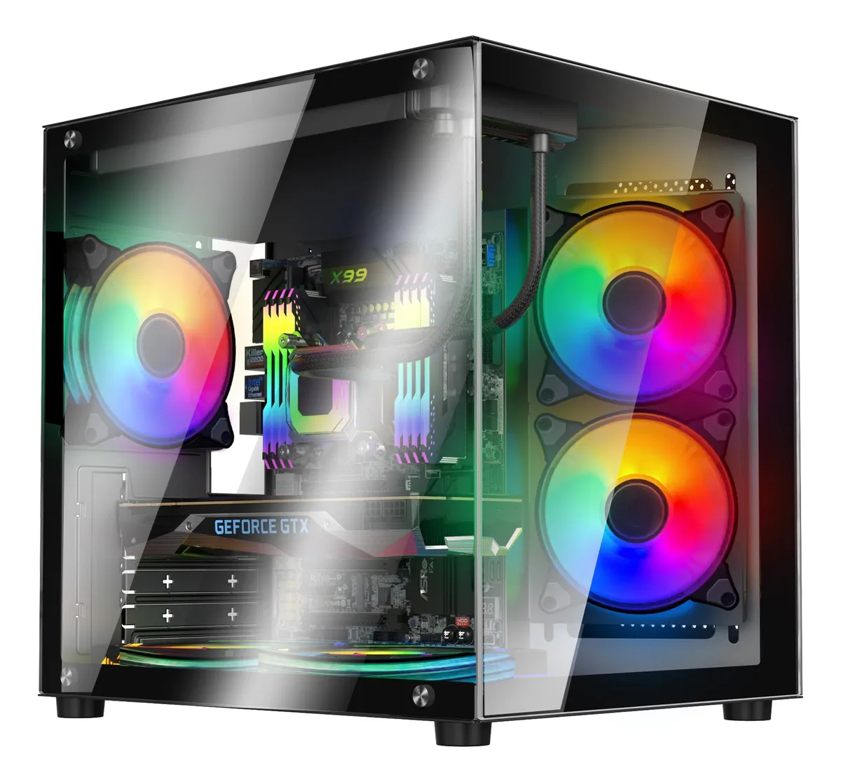 PC GAMER AMD RYZEN 7 5700 B550M RX 7600 480GB 16GB GABINETE RGB 750W