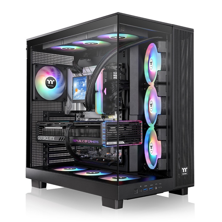 Gabinete Gamer Thermaltake View 380 XL TG X4 Fan ARGB Black