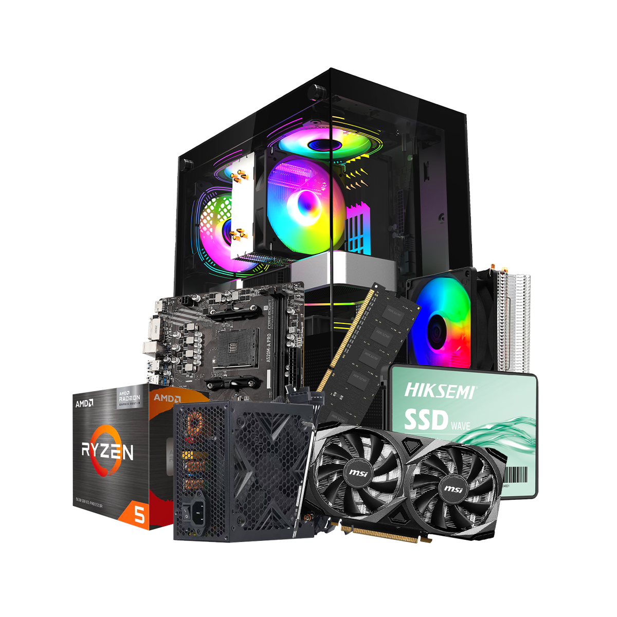 Pc Gamer AMD Ryzen 5 5500X3D 16G SSD 480Gb RTX 3060 12G PSU 750W 80