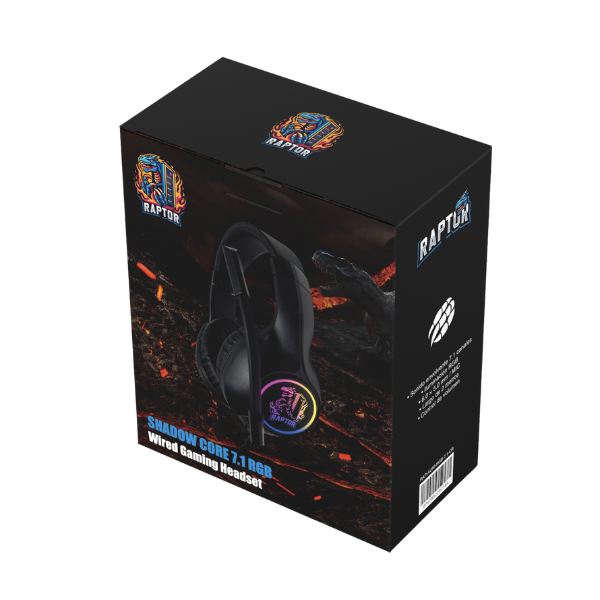 Auricular Raptor Shadow Core RGB 7.1 cancelacion sonido USB/3.5mm