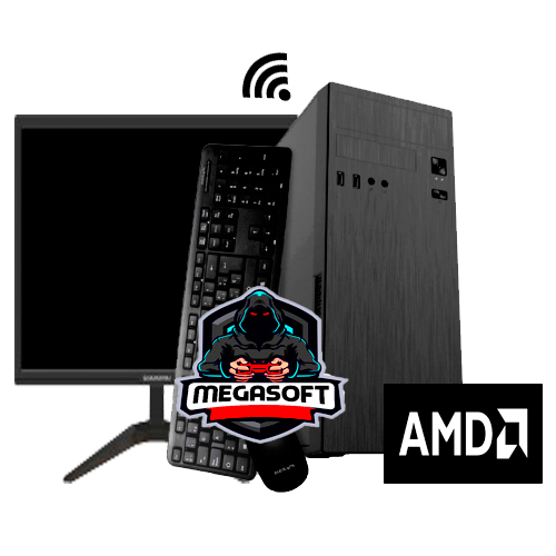 Pc Oficina con Monitor 22 Amd Athlon 3000G 8G SSD 240Gb Gabinete Kit 