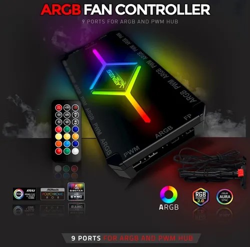 Controladora ARGB PWM Sentey + Control Remoto