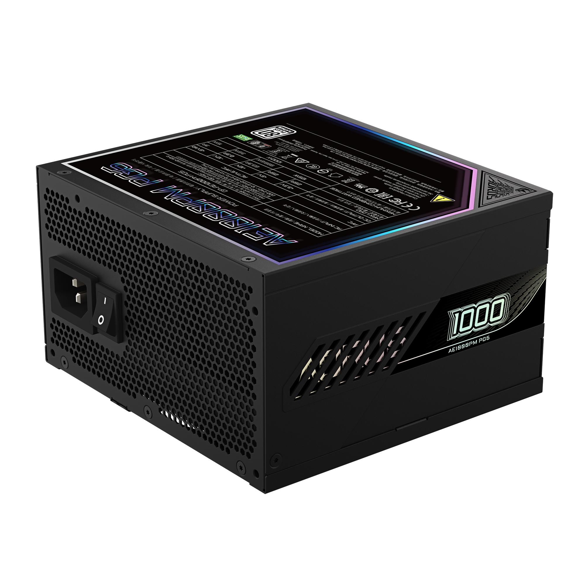 Fuente Gigabyte 1000W 80 Plus Platinum AORUS ELITE Full Modular PCIe 5.0 Black