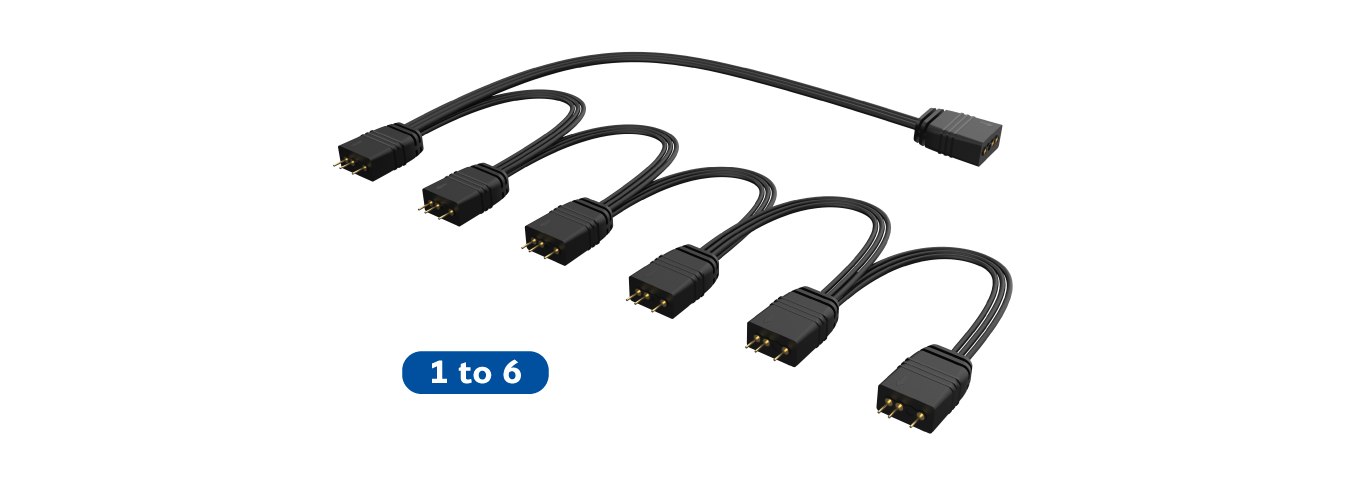 Id-Cooling Splitter ARGB 1X6 3PINES 5V