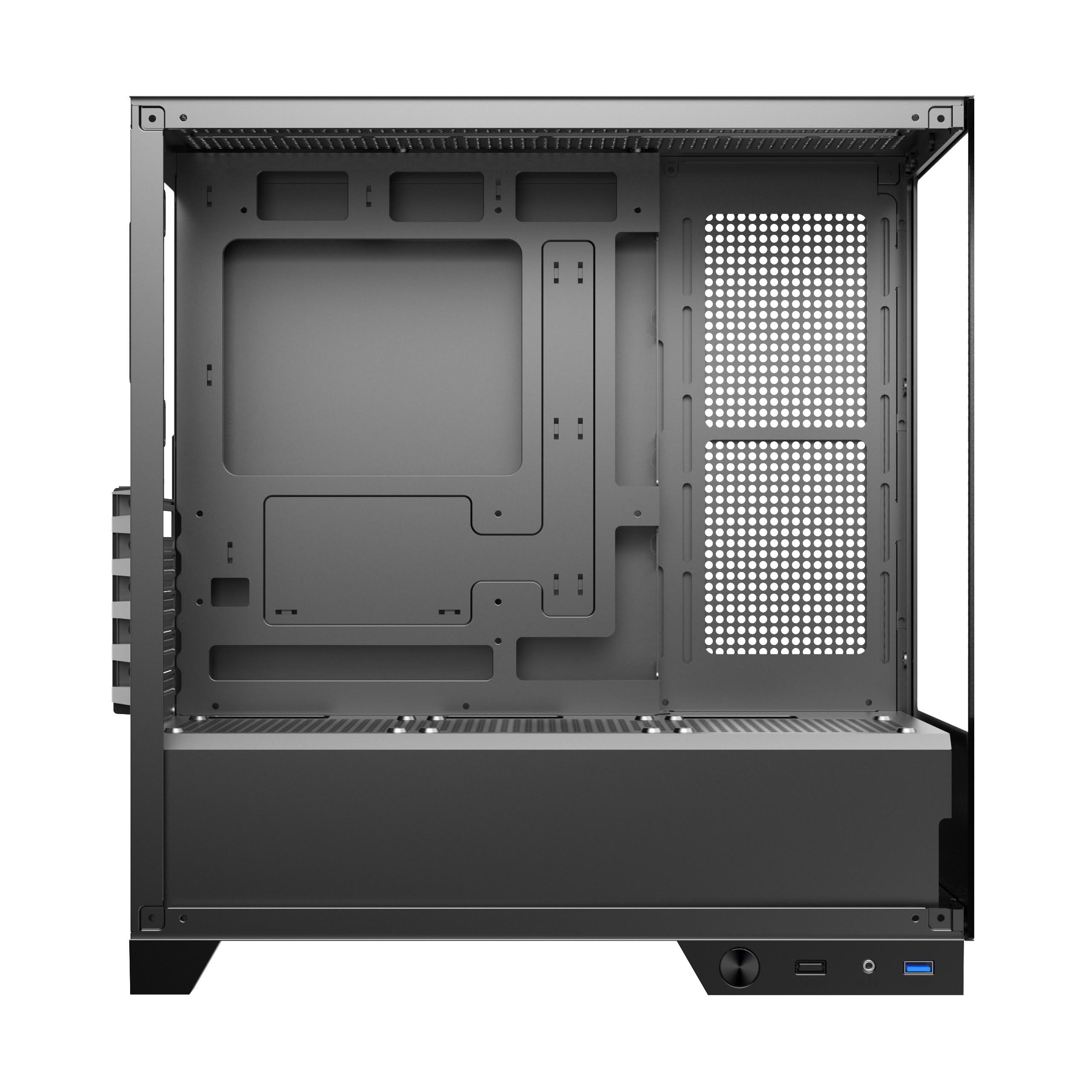 Gabinete Raptor Thunder Strike TG x2 Mid-Tower RGB Fan x1 Black