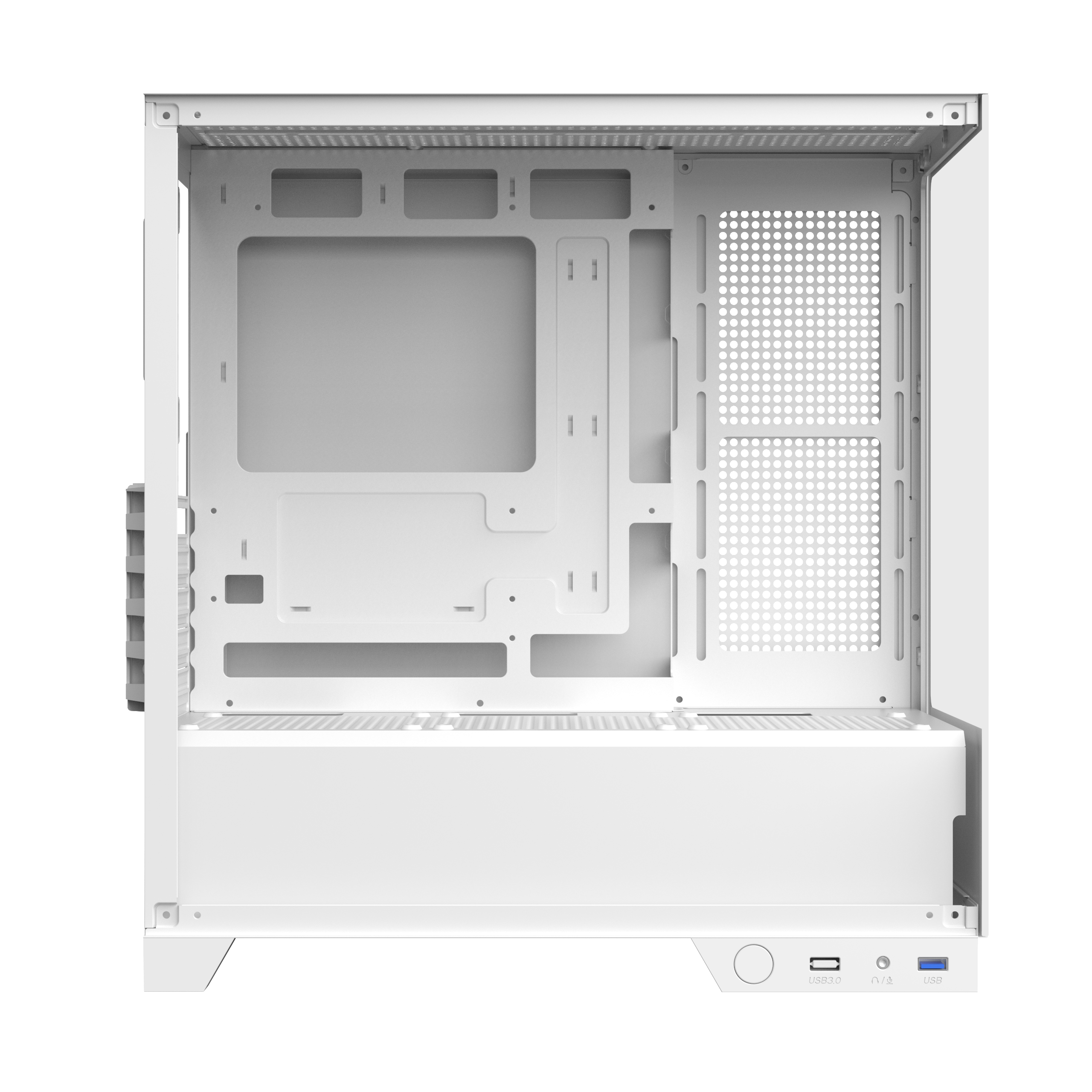 Gabinete Raptor Thunder Strike TG x2 Mid-Tower RGB Fan x1 White