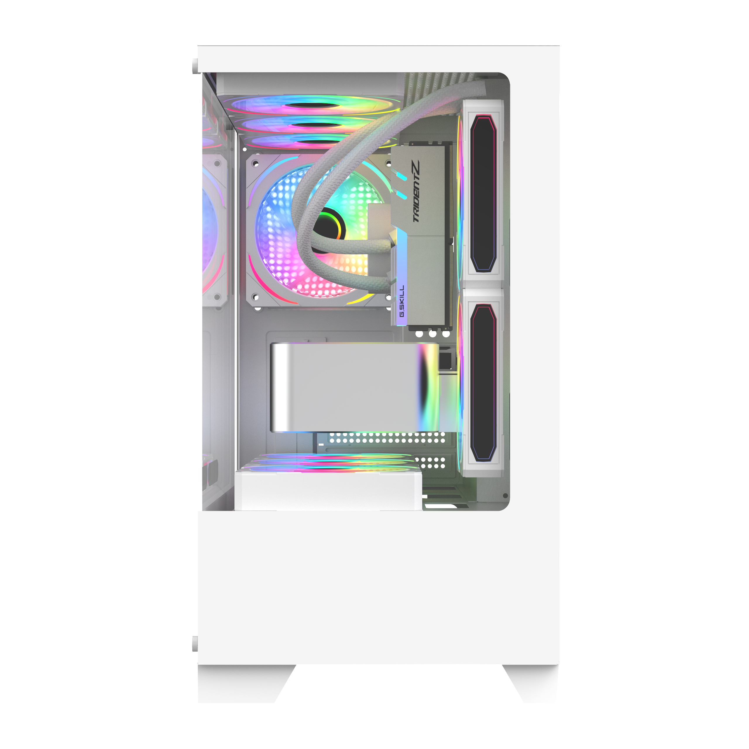 Gabinete Raptor Thunder Strike TG x2 Mid-Tower RGB Fan x1 White