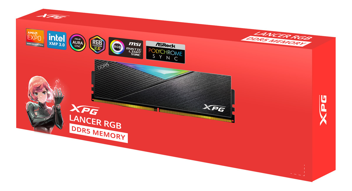 MEMORIA DDR5 32GB 6400 XPG LANCER RGB NEGRAS