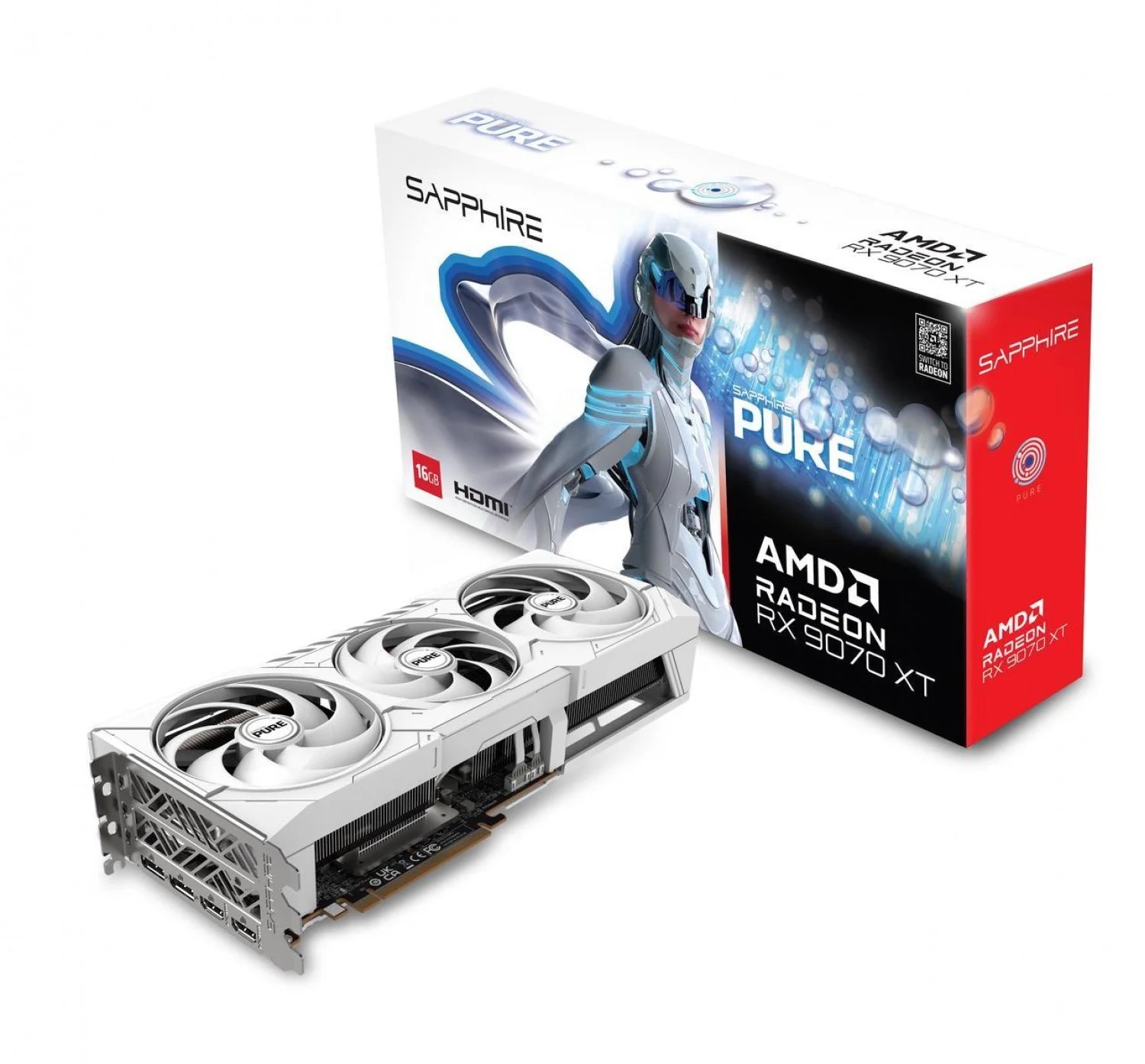 Placa de Video Sapphire Radeon RX 9070 XT PURE 16GB GDDR6