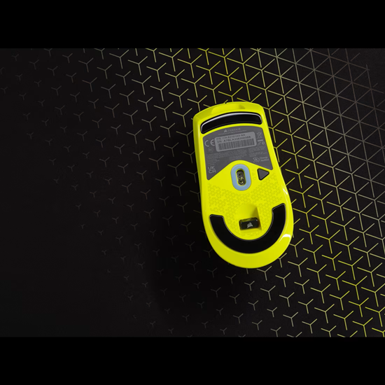 Combo Corsair Mouse M75 Air Wireless Yellow + Mouse Pad Black/Yellow