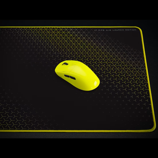 Combo Corsair Mouse M75 Air Wireless Yellow + Mouse Pad Black/Yellow