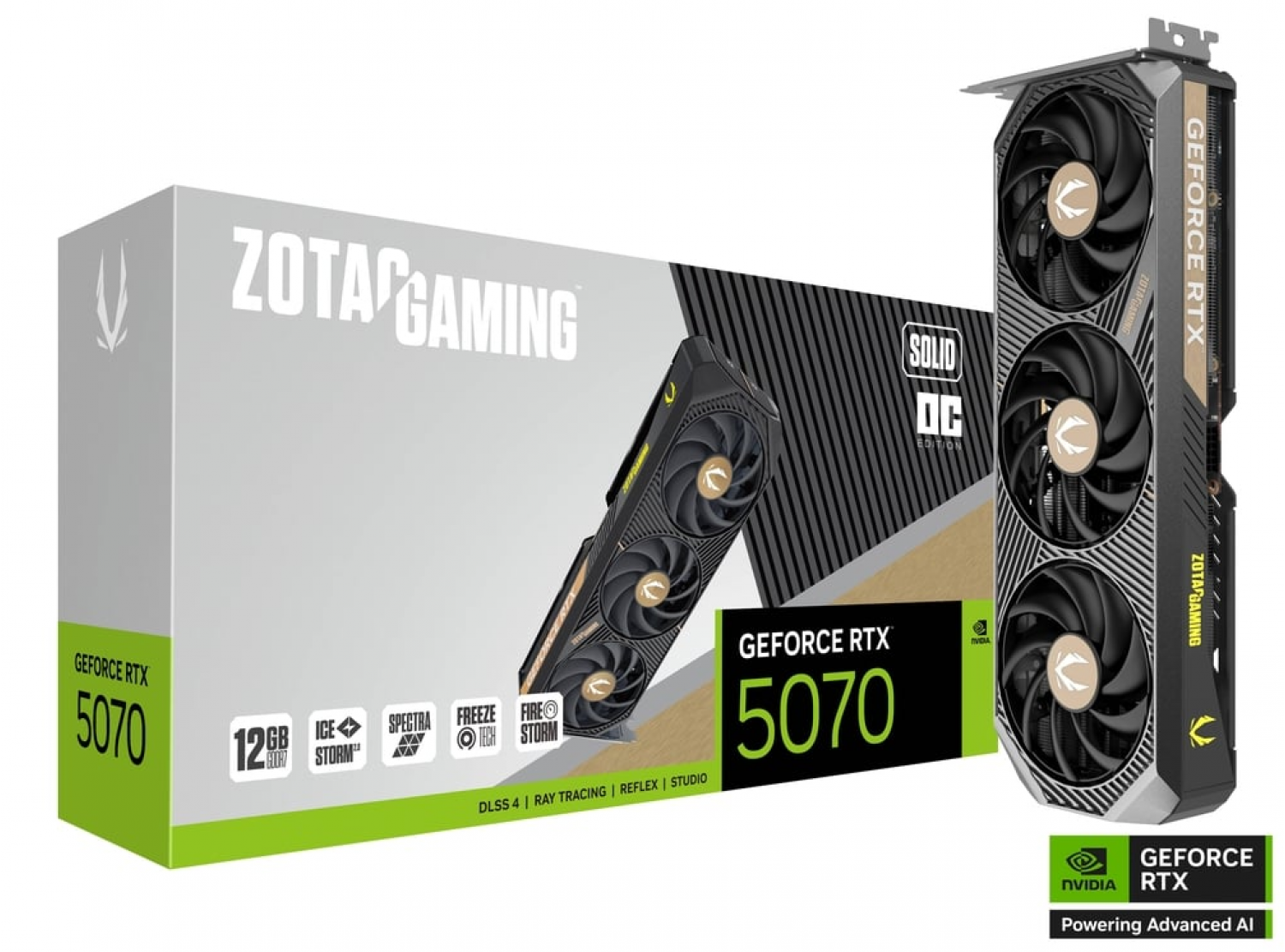 PLACA DE VIDEO ZOTAC RTX 5070 SOLID OC 12GB GDDR7
