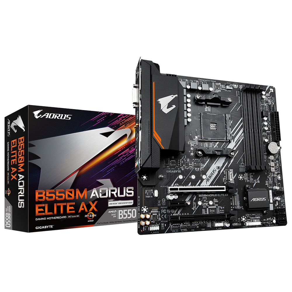 Mother Gigabyte B550M AORUS ELITE AX DDR4 AM4 (Serie 3000/4000/5000)