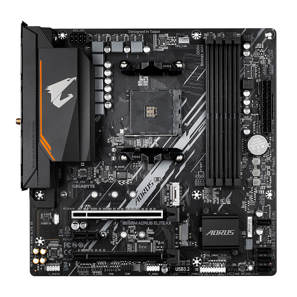 Mother Gigabyte B550M AORUS ELITE AX DDR4 AM4 (Serie 3000/4000/5000)