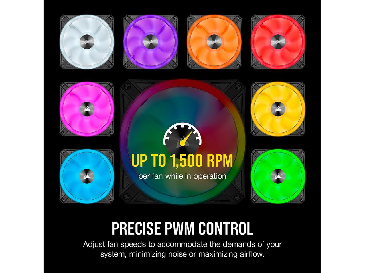 KIT 3 FAN COOLER 120MM CORSAIR PWM ICUE QL120 RGB MEGASOFT