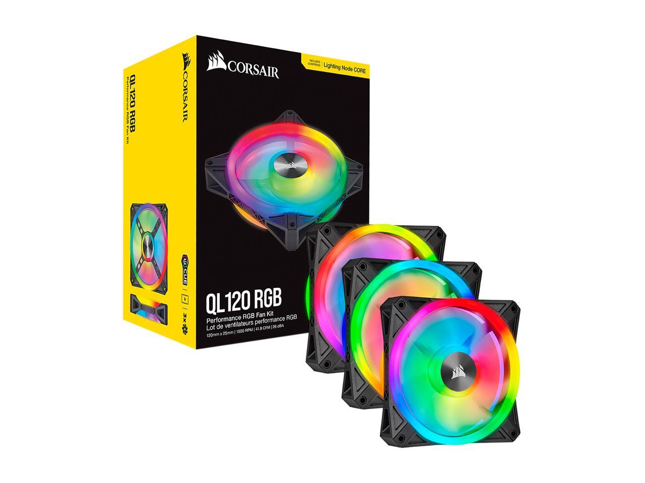 KIT 3 FAN COOLER 120MM CORSAIR PWM ICUE QL120 RGB MEGASOFT