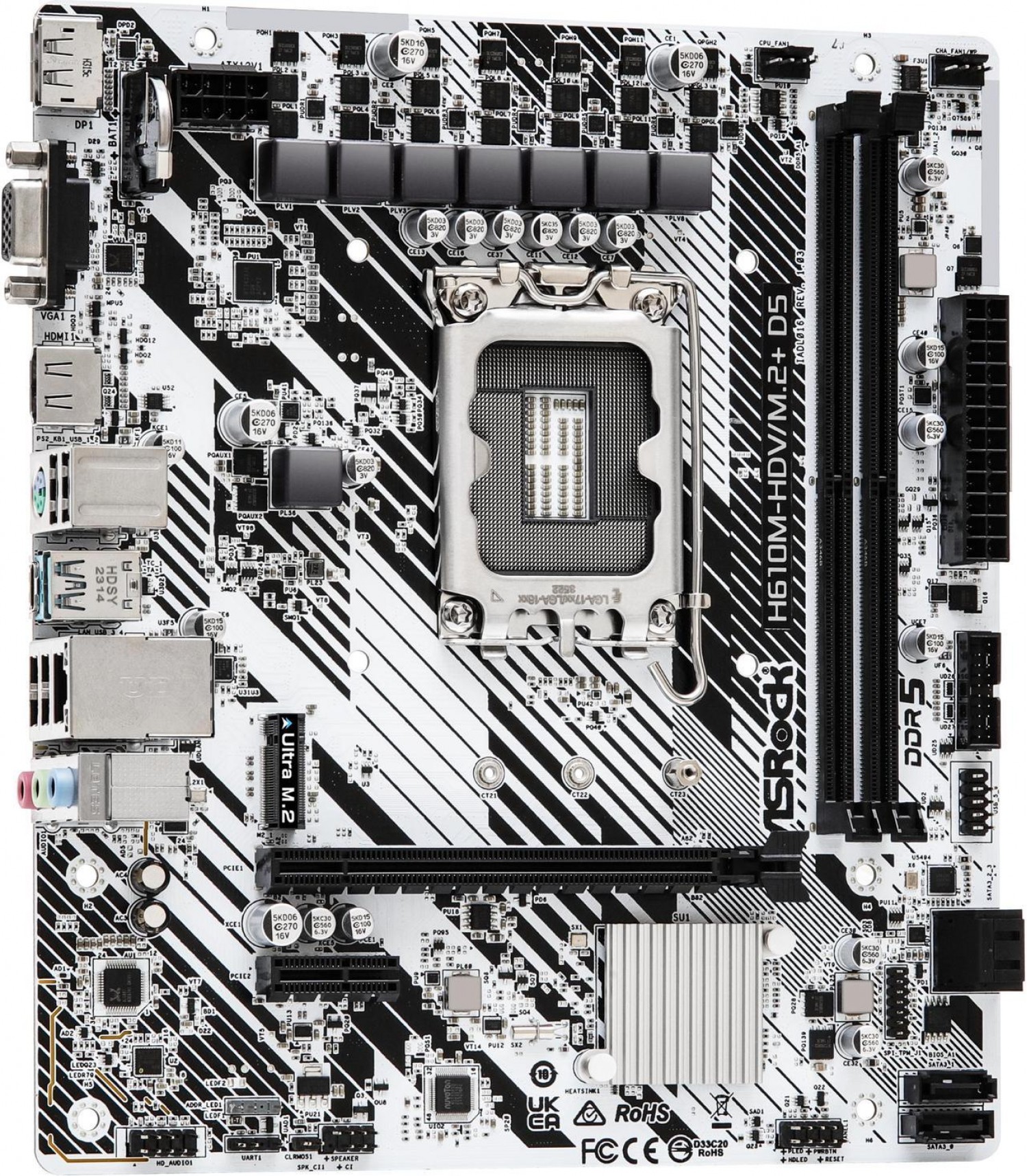 MOTHER ASROCK (LGA1700) H610M-HDV/M.2+ D5