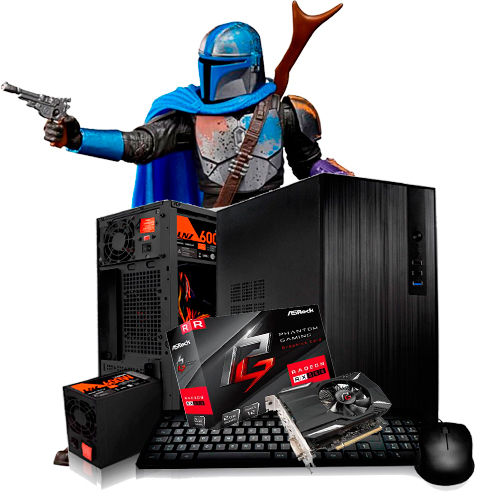 PC GAMER AMD RYZEN 5 5500- RX 550 2GB- A520M- 16GB- 480GB- GABINETE SENTEY 600W