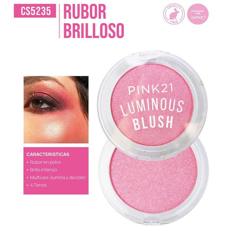 Rubor Luminous Color Intenso + Brillo Pink 21