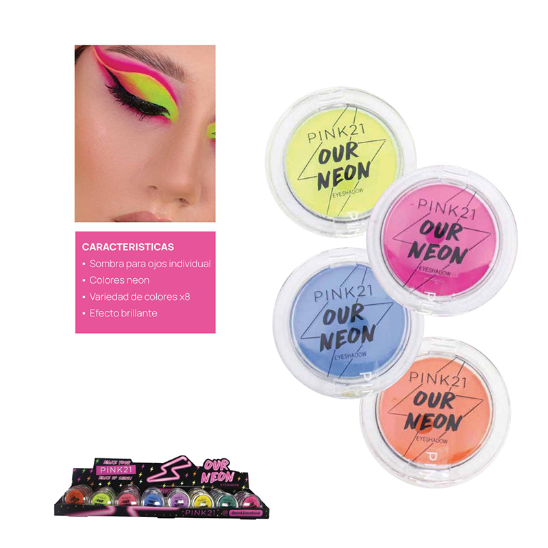 Pack X12 Sombra Our Neon Super Pigmentada Pink 21  (PROMO)(SURTIDA)