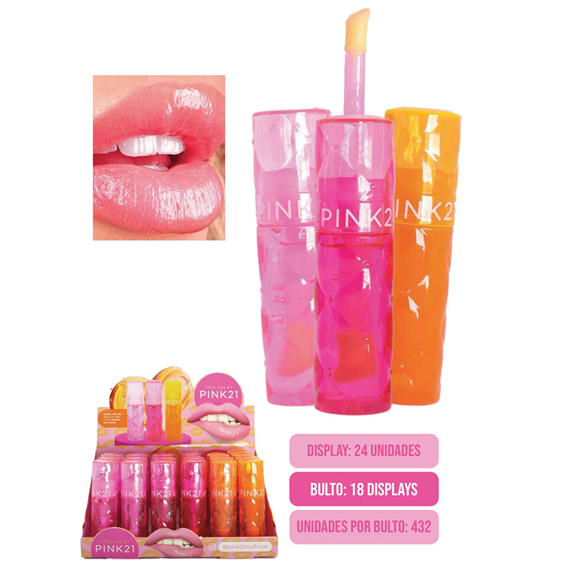 Pack X6 Lip Gloss Diamond Lips Pink 21 (PROMO)(SURTIDO)