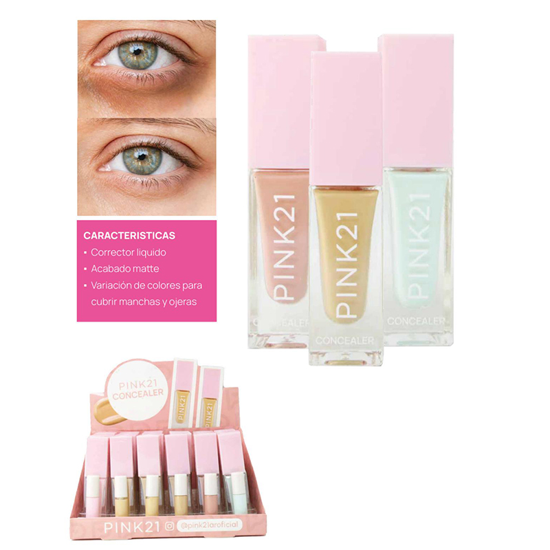 Corrector Liquido Efecto Matte Pink 21