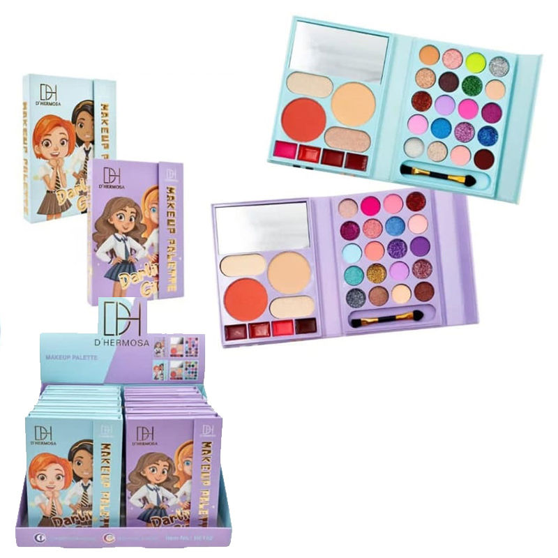 Set Maquillaje Billetera Fashion Rubor + Sombra + Labial + Iluminador + Polvo DHermosa Pro