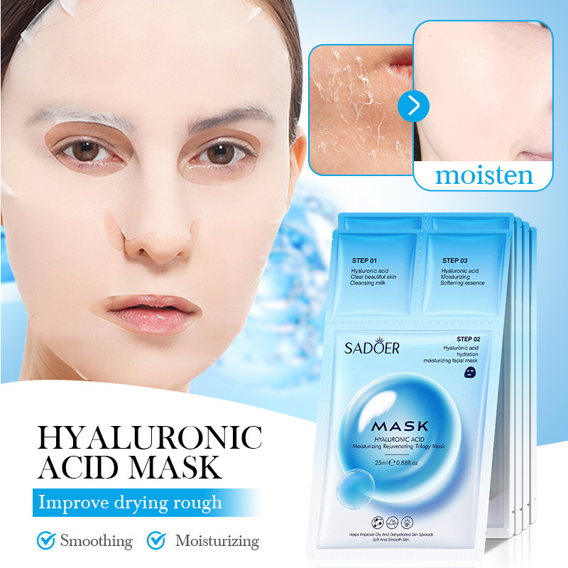 Mascarilla Facial 3 Pasos Hialuronico Salicilico Anti-Age PREMIUM MASK 