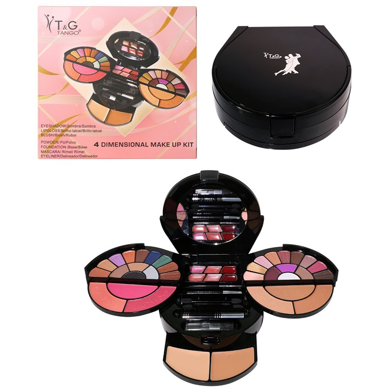 Set Completo Make Up Sombra + Labial + Polvo + Base Pro T&G Tango