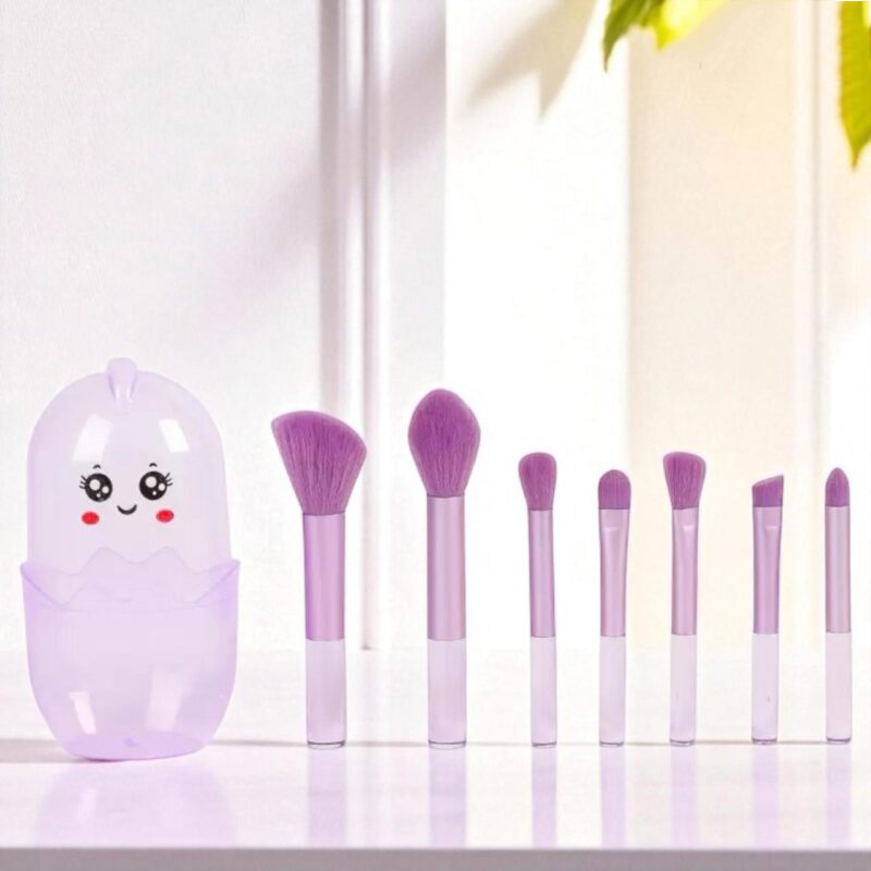 Set 7 Brochas Mini Animadas Estuche Pildora