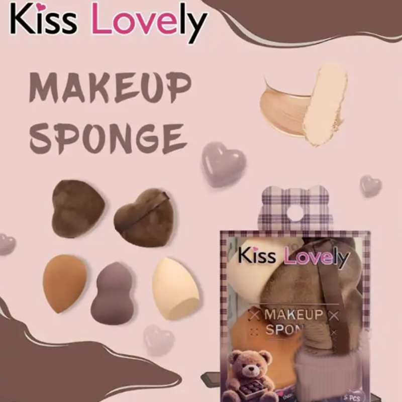 Set 5 Esponjas + Aplicadores Edicion Chocolate Kiss Lovely