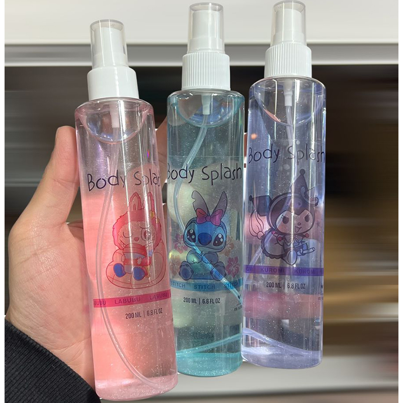 Body Splash C/Destellos XL Animados Kuromi Labubu Stitch Exquisitos