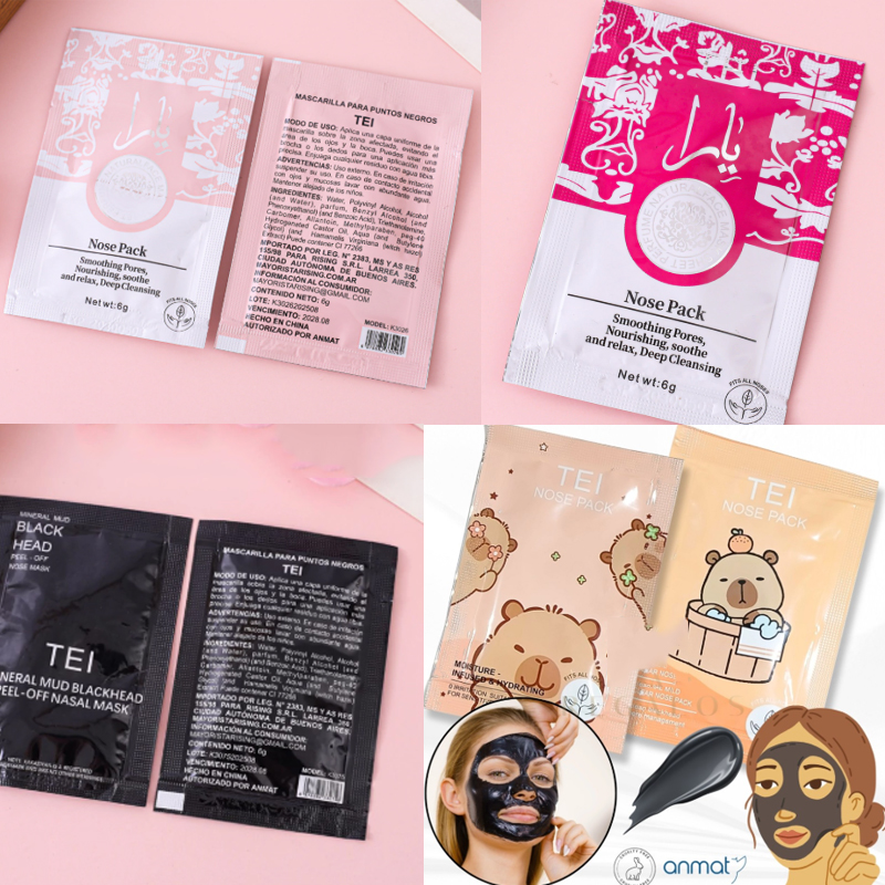 Pack X6 Mascarilla Peel Off Puntos Negros Animada Arabe Clasica TEI (PROMO)(SURTIDA)