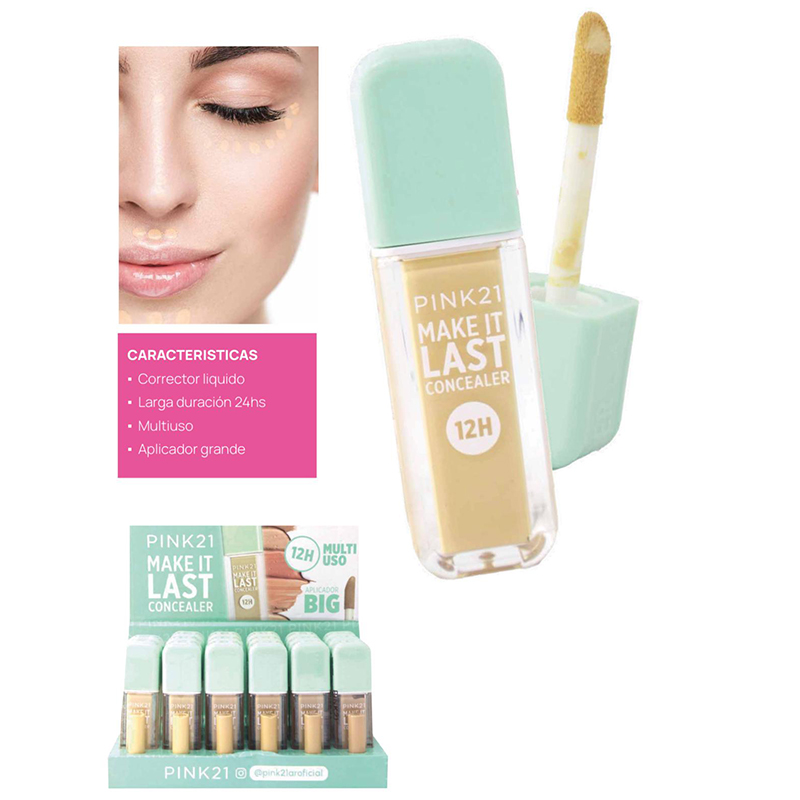 Pack X6 Corrector Make It Last 12 HS Aplicador Plumon Pink 21 (PROMO)(SURTIDO)