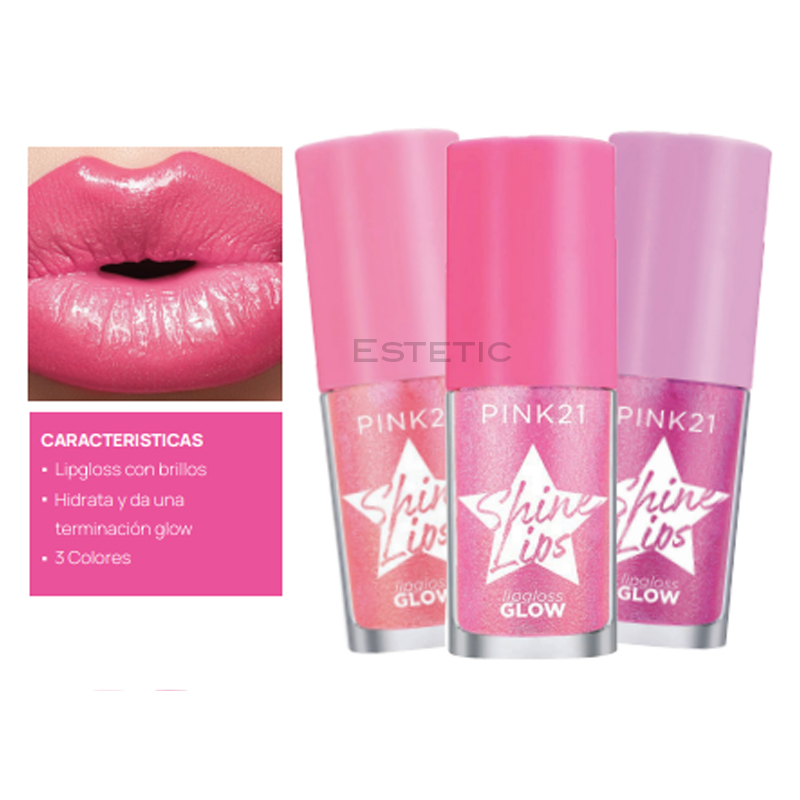 Lip Gloss Hidratacion + Glow Shine Pink 21