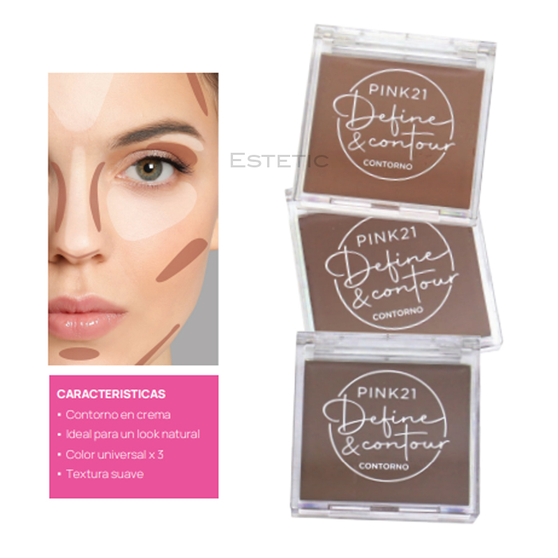 Pack X6 Contorno En Crema Natural Define Contour Pink 21 (PROMO)(SURTIDO)