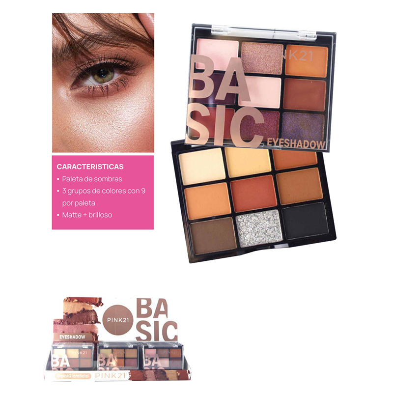 Paleta Sombra 9 Colores BASIC Pink 21