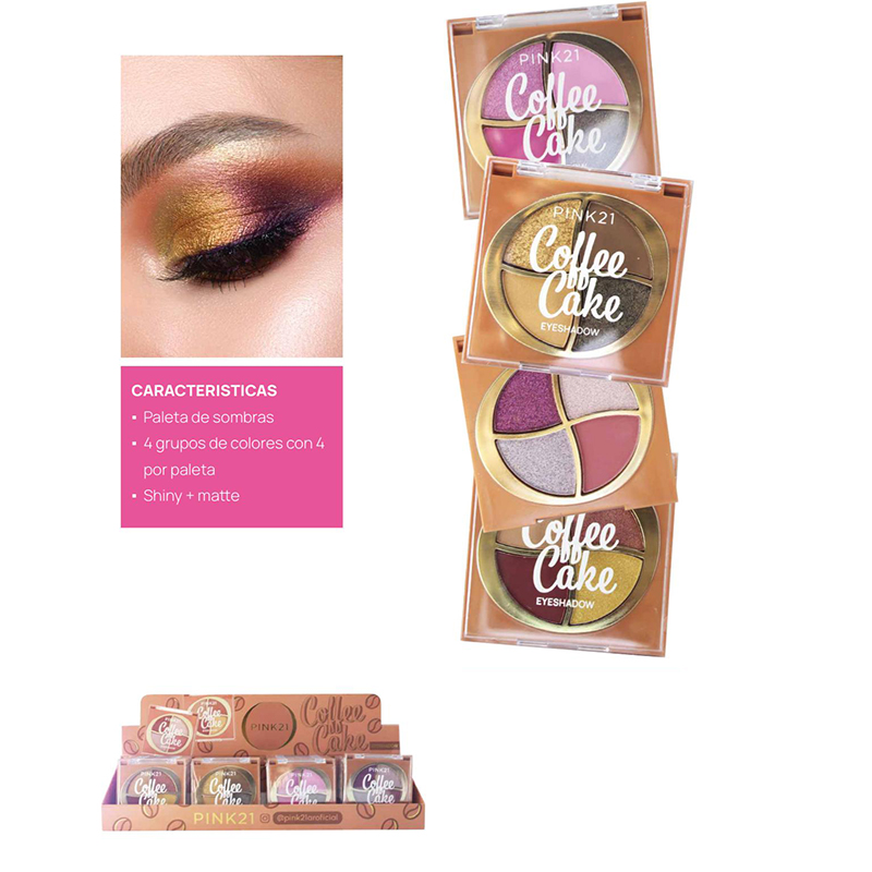 Paleta Sombra Coffe Cake Satinada + Matte Pink 21