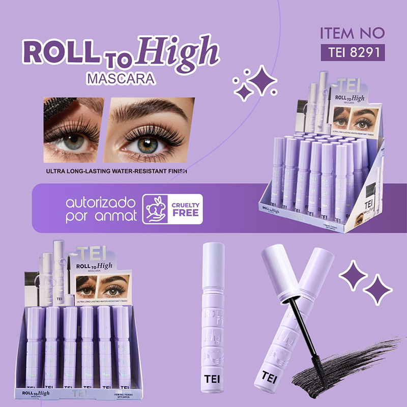 Mascara Pestanas Roll To High Ultra Larga Duracion Waterproof TEI