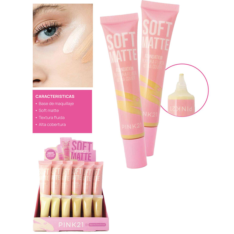 Pack X3 Base Soft Matte Ultra Cover Pink 21 (PROMO)(SURTIDO)