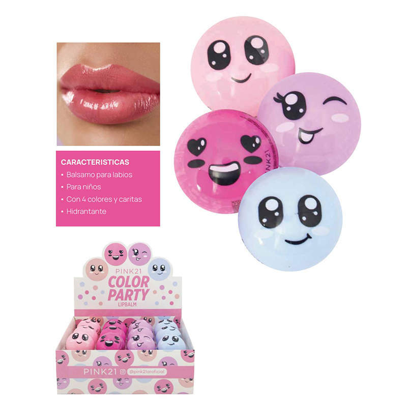 Pack X12 Balsamo Hidratante Smiley Color Viral Pink 21 (PROMO)