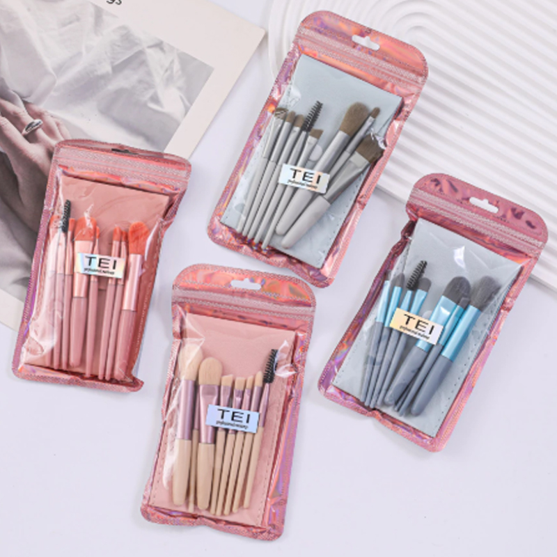 Set 8 Brochas + Estuche Eco Cuero TEI