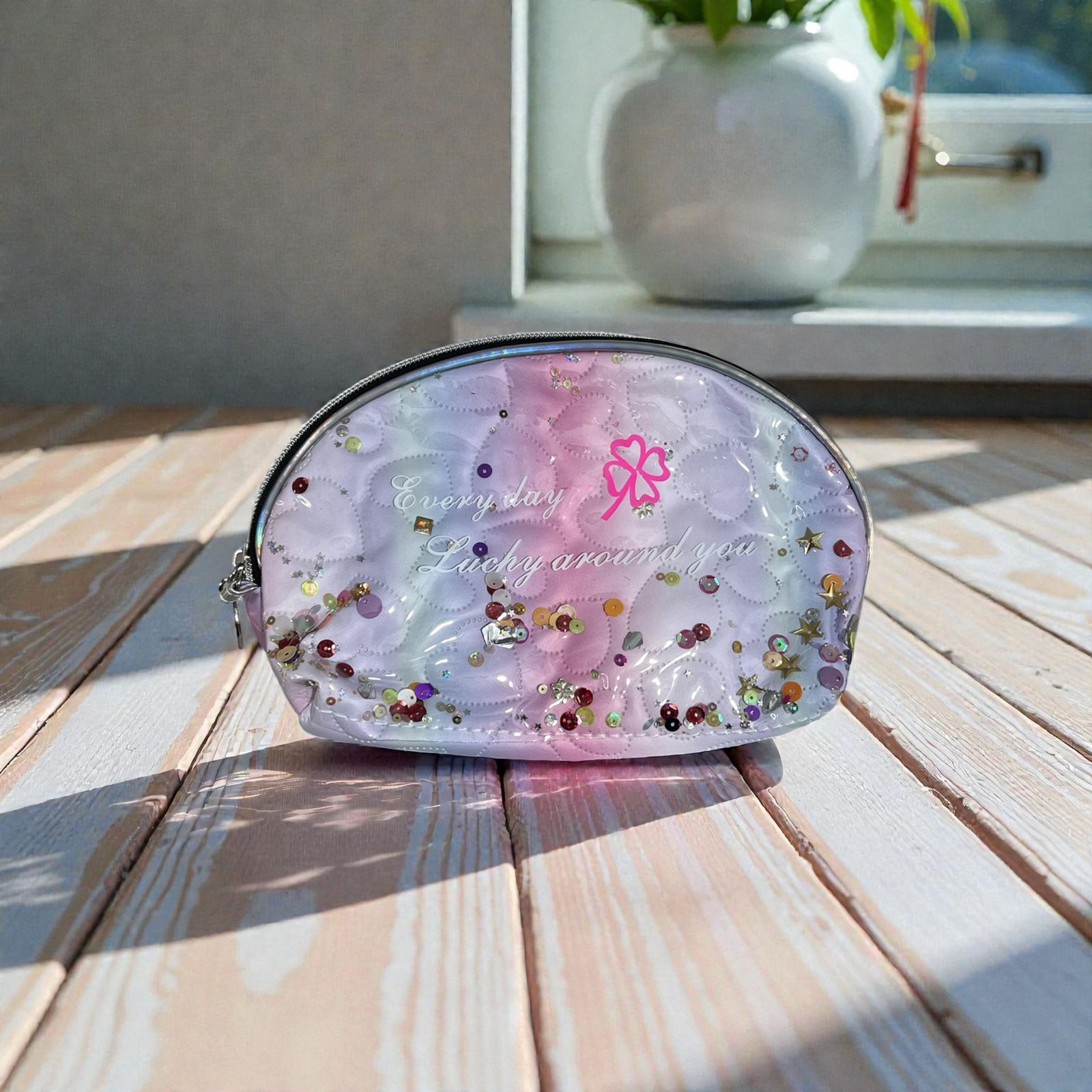 Porta Cosmeticos Corazon Textura Tornasol